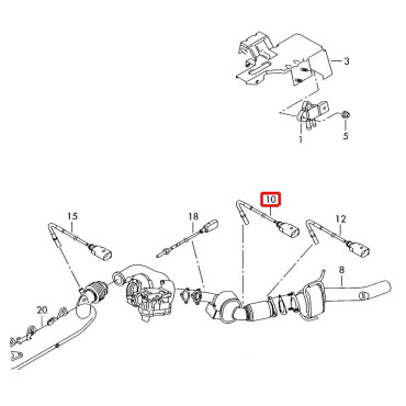 Czujnik temperatury spalin oryginał AUDI