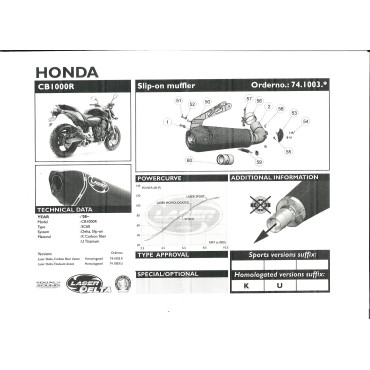 Tłumik / Tłumiki LASER DELTA Honda CB1000R od 2008-