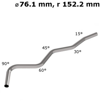 Rura gięta ⌀ 76,1 mm ze stali nierdzewnej AISI 304, promień gięcia 2 ⌀
