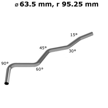 Rura gięta ⌀ 63,5 mm ze stali nierdzewnej AISI 304, promień gięcia 1.5 ⌀