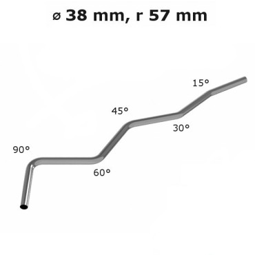 Rura gięta ⌀ 38 mm ze stali nierdzewnej AISI 304, promień gięcia 1.5 ⌀