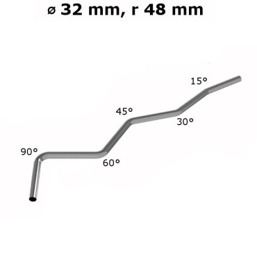 Rura gięta ⌀ 32 mm ze stali nierdzewnej INOX AISI 304, promień gięcia 1.5 ⌀