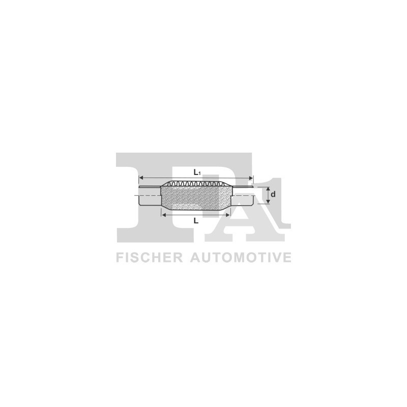 Złącze elastyczne  52x220 mm z rurami - VW452-220 F1