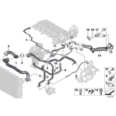 Wąż modułu dozowania SCR BMW F39 X2 18dX SAC, ECE - 17128580511