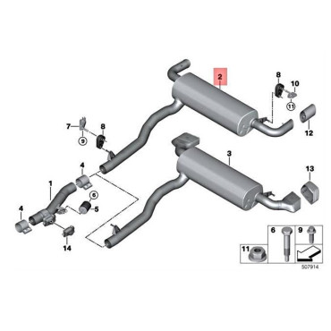 Tłumik końcowy BMW 5 G30 - 530D - 18308479924 18308588100 18308588112 10432421