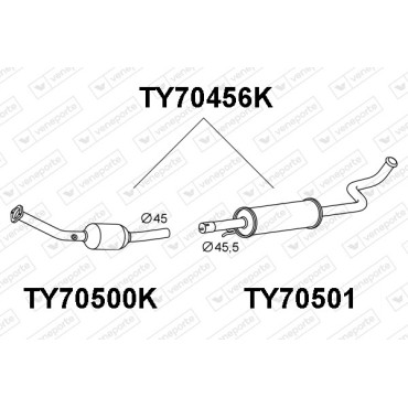 Katalizator TOYOTA - 1741021060 1741021070 