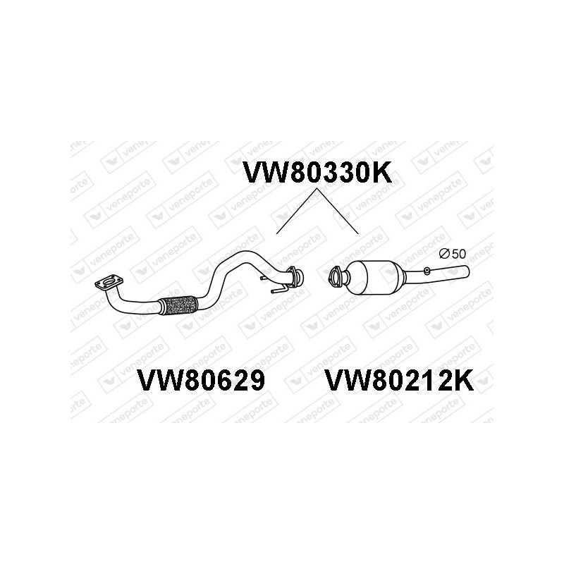 Katalizator SEAT / VOLKSWAGEN - 1J0254300P+1J0254400HX 1J0254300T+1J0254400CX 