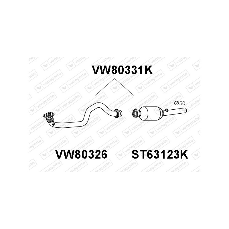 Katalizator SEAT / VOLKSWAGEN - 1J0253091CC+1J0131089BX  