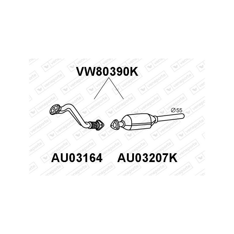 Katalizator AUDI / VOLKSWAGEN - 3B0253057BV 3B0253057BX 3B0253057DV
