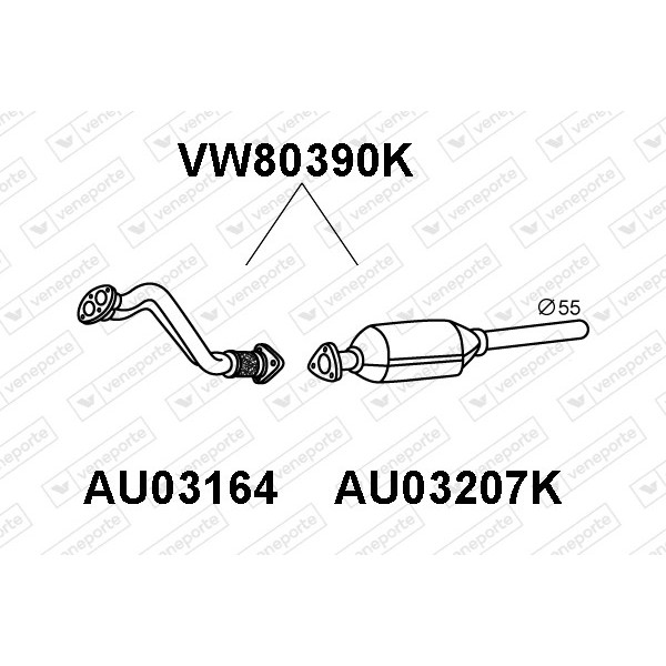 Katalizator AUDI / VOLKSWAGEN - 3B0253057BV 3B0253057BX 3B0253057DV