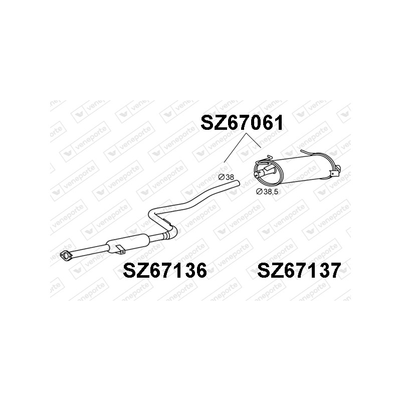 Tłumik SUZUKI - 1430060B01 1430060E70 1430063B00