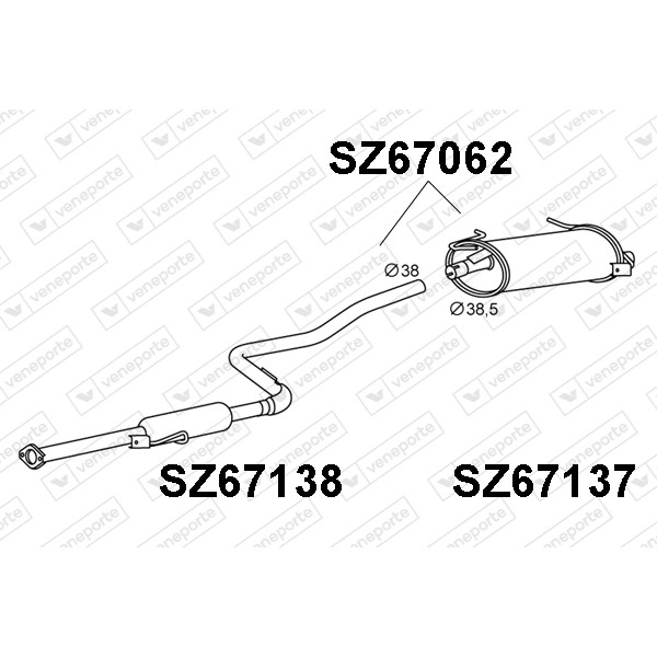 Tłumik SUZUKI - 1430065B00 1430065B20 1430065E00