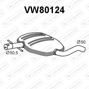 Tłumik VOLKSWAGEN - 1H0253409C 1H0253409J 1H0253409N