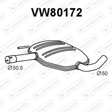 Tłumik VOLKSWAGEN - 357253409C 3A0253409B 