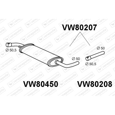 Tłumik VOLKSWAGEN - 017142409C 023253409B 023253409D