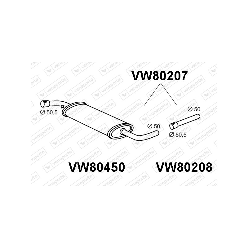 Tłumik VOLKSWAGEN - 017142409C 023253409B 023253409D