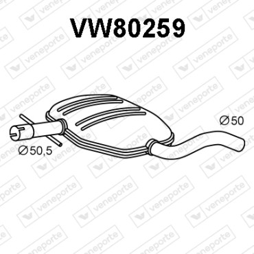 Tłumik VOLKSWAGEN - 1H9253409B 1H9253409D 1H9253409F