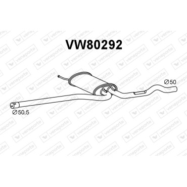 Tłumik VOLKSWAGEN - 3B0253409 3B0253409B 