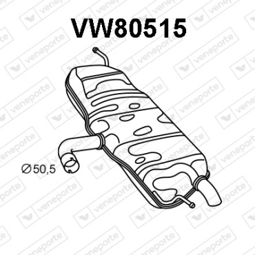 Tłumik VOLKSWAGEN - 1K6253609CD 1K6253609F 1K6253609H