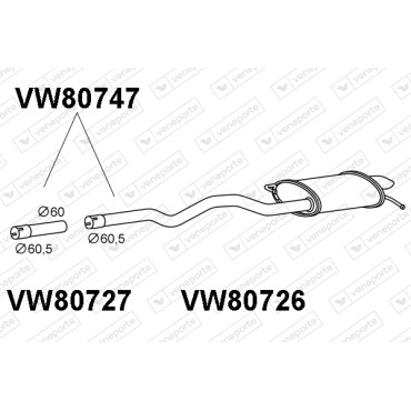 Tłumik VOLKSWAGEN - 7E0253609 7E0253609L 7H0253609AJ
